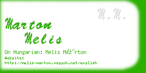 marton melis business card